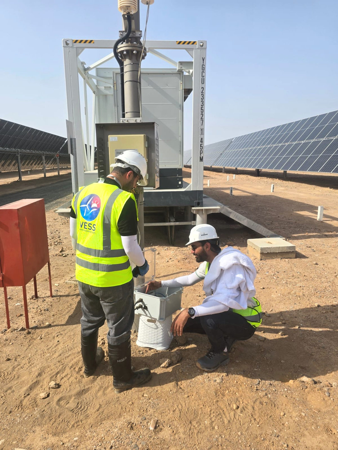 Solar resource monitoring station measuring irradiance in Oman